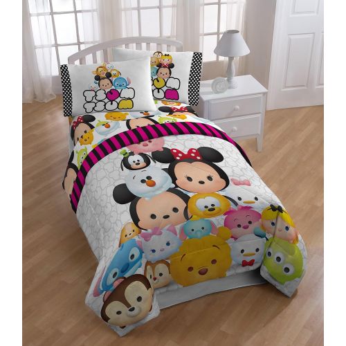  Jay Franco Disney Tsum Tsum Faces Comfy Reversible Poly Fill Comforter, Twin