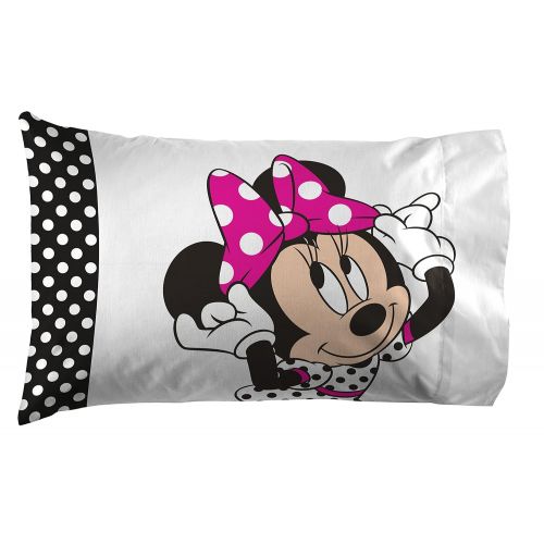  Jay Franco Disney Minnie Mouse Dots Are New Black Microfiber 4 Piece Full Sheet Set