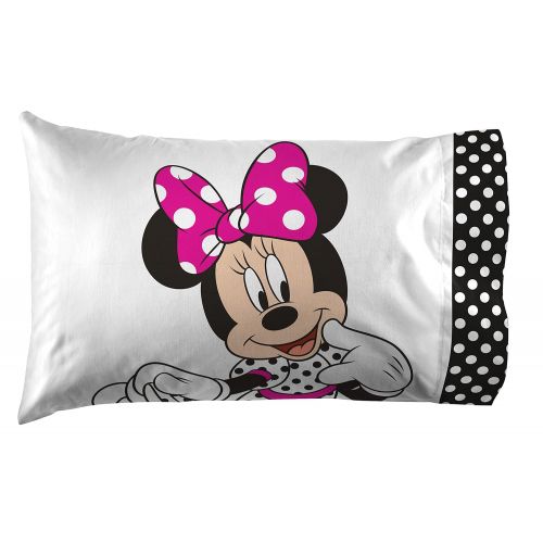  Jay Franco Disney Minnie Mouse Dots Are New Black Microfiber 4 Piece Full Sheet Set