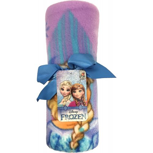  Jay Franco Disney Frozen Lilac Diamond Plush 40 x 50 Travel Blanket with Ana & Elsa (Official Disney Product)