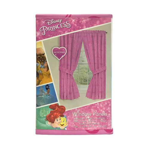  Jay Franco Disney Princess Friendship Adventures 63 Decorative Curtain/Drapes 4-Piece Set (2 Panels, 2 Tiebacks)