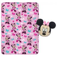 Jay Franco Minnie Mouse Plush Pillow and 40 Inch x 50 Inch Throw Blanket - Kids Super Soft 2 Piece Nogginz Set (Official Product)