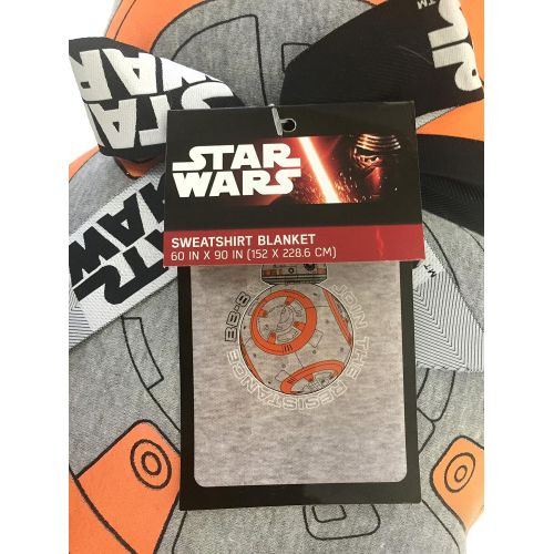  Jay Franco Episode 7 BB8 Medallion Decal Woven Jersey Sweatshirt Fleece Blanket Twin, 60 x 90, Star Wars EP7