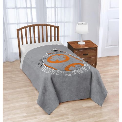  Jay Franco Episode 7 BB8 Medallion Decal Woven Jersey Sweatshirt Fleece Blanket Twin, 60 x 90, Star Wars EP7