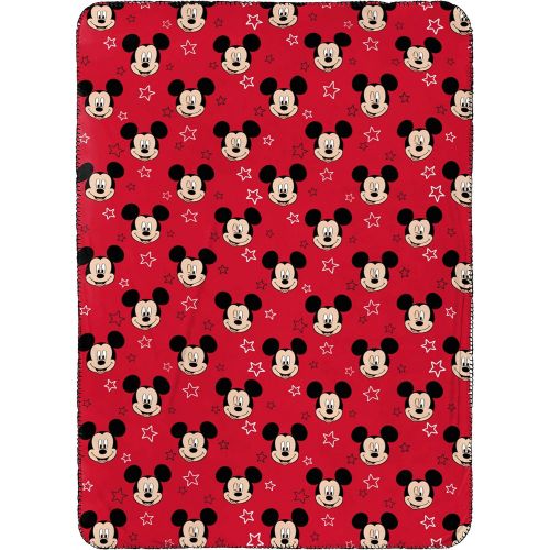  Jay Franco Mickey Mouse Plush Pillow and 40 Inch x 50 Inch Throw Blanket - Kids Super Soft 2 Piece Nogginz Set (Official Product)