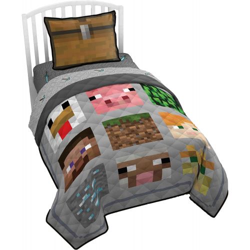  [아마존베스트]Jay Franco Minecraft Twin Quilt & Sham 2 Piece Set