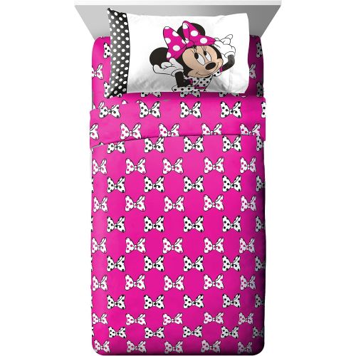  [아마존베스트]Jay Franco Disney Minnie Mouse Dots are the New Black 5 Piece Twin Bed In A Bag