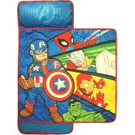 Jay Franco Marvel Super Hero Adventures Avengers Nap Mat - Built-in Pillow and Blanket Featuring Captain America - Super Soft Microfiber Kids/Toddler/Childrens Bedding, Age 3-5 (Official Marv