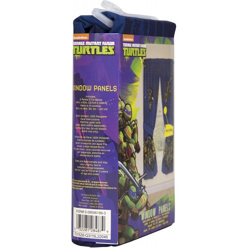  Jay Franco Nickelodeon Teenage Mutant Ninja Turtles Mean Green Blue Curtains/Drapes 4 Piece Set (2 Panels, 2 Tiebacks)