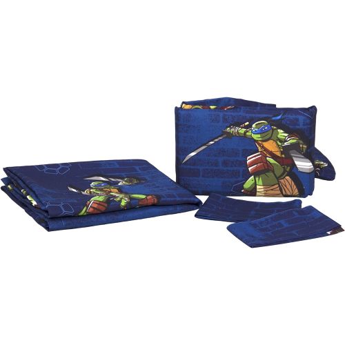  Jay Franco Nickelodeon Teenage Mutant Ninja Turtles Mean Green Blue Curtains/Drapes 4 Piece Set (2 Panels, 2 Tiebacks)