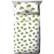 Jay Franco Nickelodeon Teenage Mutant Ninja Turtles Silly Green Toddler Sheet Set - 3 Piece Set Super Soft and Cozy Kids Bedding - Fade Resistant Microfiber Sheets (Official Nickel