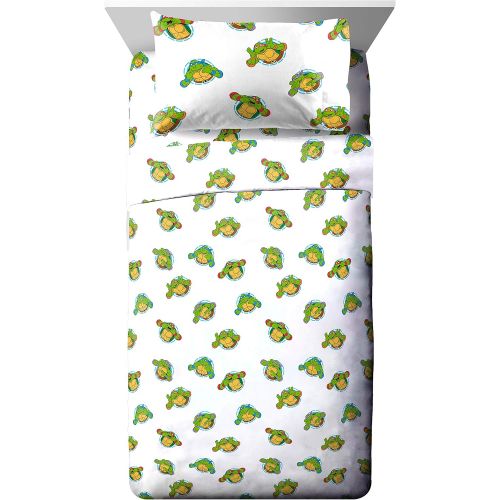  Jay Franco Nickelodeon Teenage Mutant Ninja Turtles Green Bricks 5 Piece Twin Bed Set - Includes Reversible Comforter & Sheet Set Bedding - Super Soft Fade Resistant Microfiber (Official Nick