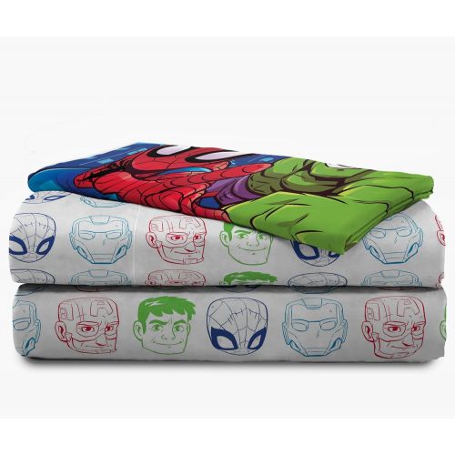  Jay Franco Marvel Super Hero Adventures Avengers Heroes Amigos 4 Piece Toddler Bed Set  Super Soft Microfiber Bed Set  Bedding Features Captain America, Hulk, Iron Man, & Spiderman (Officia