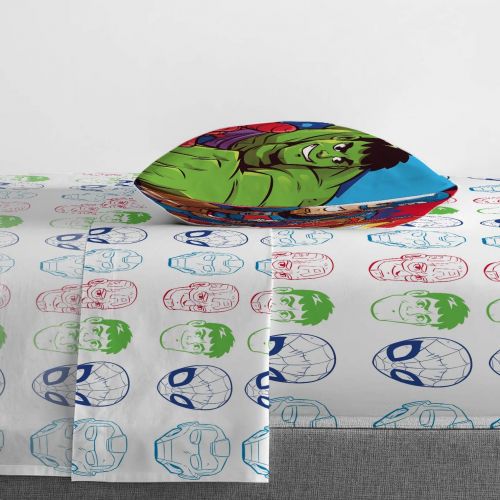  Jay Franco Marvel Super Hero Adventures Avengers Heroes Amigos 4 Piece Toddler Bed Set  Super Soft Microfiber Bed Set  Bedding Features Captain America, Hulk, Iron Man, & Spiderman (Officia