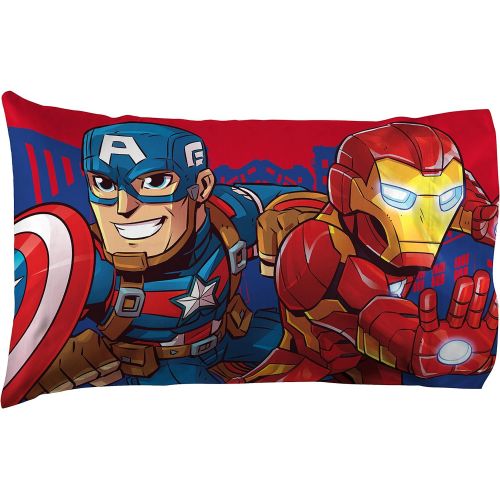  Jay Franco Marvel Super Hero Adventures Avengers Heroes Amigos 4 Piece Toddler Bed Set  Super Soft Microfiber Bed Set  Bedding Features Captain America, Hulk, Iron Man, & Spiderman (Officia