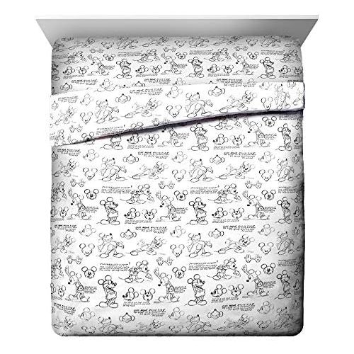  Jay Franco Disney Mickey Mouse Sketch Queen Sheet Set