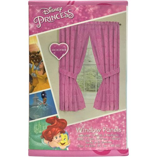  Jay Franco Disney Princess Friendship Adventures 63 Decorative Curtain/Drapes 4 Piece Set (2 Panels, 2 Tiebacks)