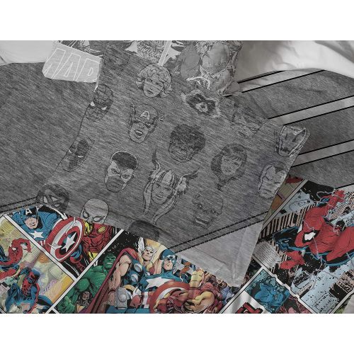  Jay Franco Marvel Comics 80th Anniversary Twin Comforter & Sham Set Super Soft Kids Reversible Bedding Fade Resistant Microfiber (Official Marvel Product)