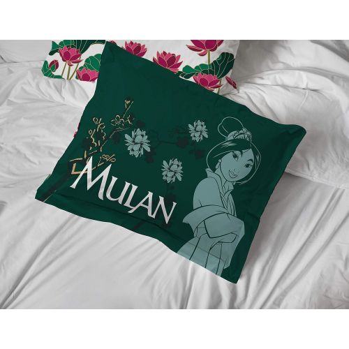  Jay Franco Disney Mulan Umbrella 1 Single Sham Kids Super Soft Bedding Pillow Cover (Official Disney Product)