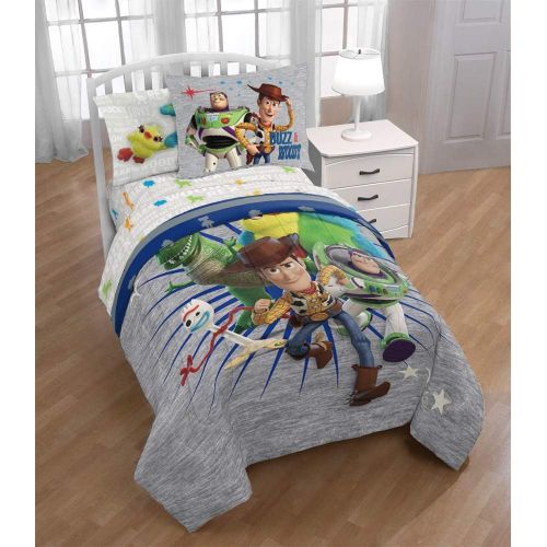  Jay Franco Disney Pixar Story 4 All The s Twin/Full Comforter & Sham Set Super Soft Kids Reversible Bedding Features Woody & Buzz Lightyear Fade Resistant Microfiber (Official Disney Pixa