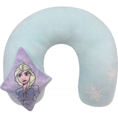  Jay Franco Disney Frozen 2 3 Piece Plush Kids Travel Set with Neck Pillow, Blanket & Eye Mask Featuring Elsa, Anna, & Olaf (Official Disney Prodcut)
