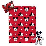 Jay Franco Disney Mickey Mouse Travel Set 3 Piece Kids Travel Set Includes Blanket, Pillow, & Plush (Offical Disney Product)