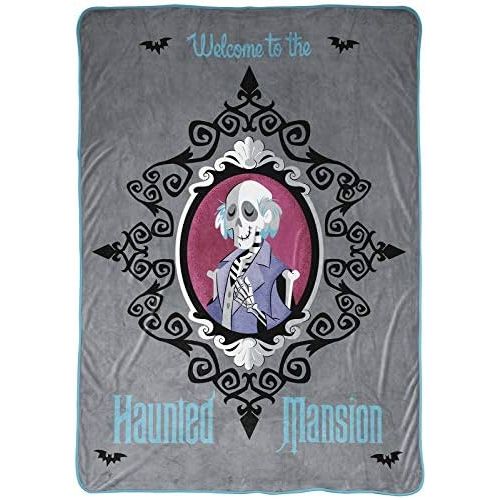  Jay Franco Disney Haunted Mansion Welcome to The Haunted Mansion Blanket Measures 62 x 90 inches, Kids Bedding Fade Resistant Super Soft Fleece (Official Disney Product)