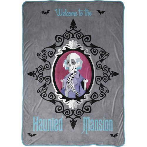  Jay Franco Disney Haunted Mansion Welcome to The Haunted Mansion Blanket Measures 62 x 90 inches, Kids Bedding Fade Resistant Super Soft Fleece (Official Disney Product)