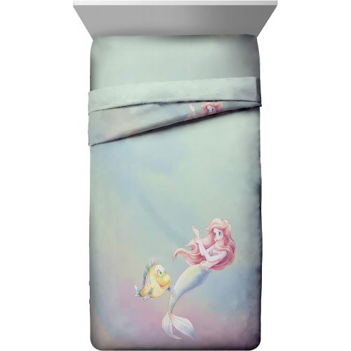 Jay Franco Disney The Little Mermaid Rainbow Full/Queen Comforter & Pillowcase Set Super Soft Kids Reversible Bedding Features Ariel Fade Resistant Polyester Microfiber Fill (Official Dis