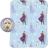 Jay Franco Disney Frozen 2 40 x 50 Blanket, Kids Super Soft 2 Piece Nogginz Set Featuring Elsa, Anna, & Olaf (Official DisneyProduct)