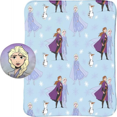  Jay Franco Disney Frozen 2 40 x 50 Blanket, Kids Super Soft 2 Piece Nogginz Set Featuring Elsa, Anna, & Olaf (Official DisneyProduct)