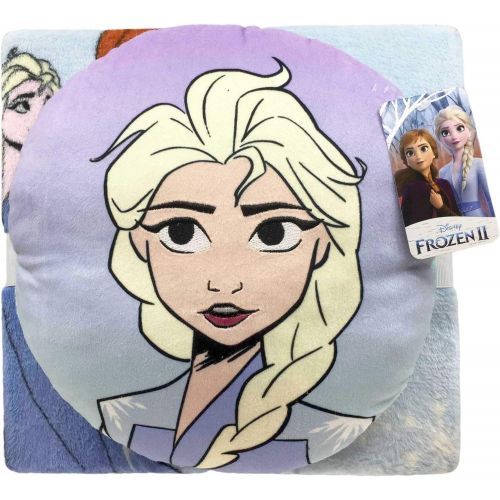  Jay Franco Disney Frozen 2 40 x 50 Blanket, Kids Super Soft 2 Piece Nogginz Set Featuring Elsa, Anna, & Olaf (Official DisneyProduct)