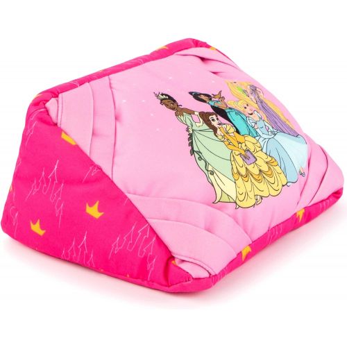  Jay Franco Disney Princess Social Small iPad Tablet Pillow Soft Holder Rest Support Pillow Features Cinderella, Belle, Jasmine, Rapunzel, & Tiana (Official Disney Product)