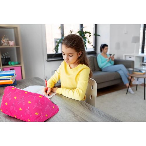  Jay Franco Disney Princess Social Small iPad Tablet Pillow Soft Holder Rest Support Pillow Features Cinderella, Belle, Jasmine, Rapunzel, & Tiana (Official Disney Product)