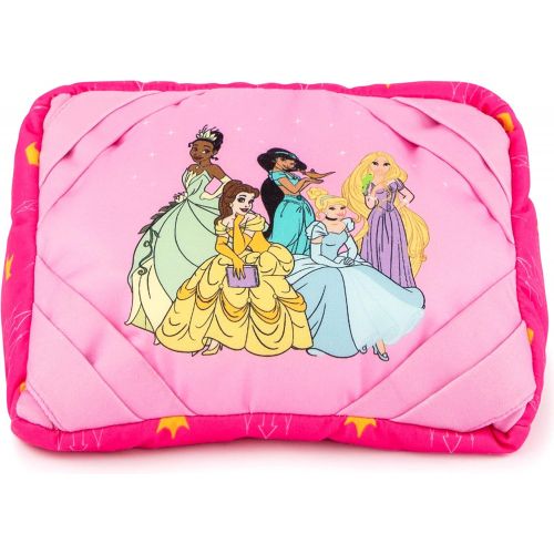  Jay Franco Disney Princess Social Small iPad Tablet Pillow Soft Holder Rest Support Pillow Features Cinderella, Belle, Jasmine, Rapunzel, & Tiana (Official Disney Product)