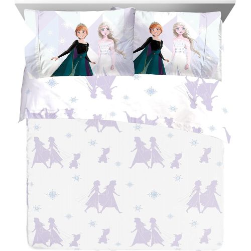  Jay Franco Disney Frozen 2 Spirit 5 Piece Queen Size Bed Set Includes Comforter & Sheet Set Bedding Features Elsa & Anna Super Soft Fade Resistant Polyester (Official Disney