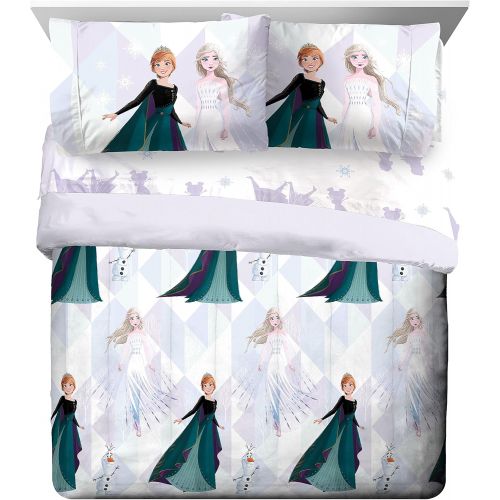  Jay Franco Disney Frozen 2 Spirit 5 Piece Queen Size Bed Set Includes Comforter & Sheet Set Bedding Features Elsa & Anna Super Soft Fade Resistant Polyester (Official Disney