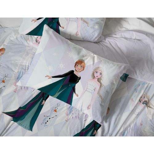  Jay Franco Disney Frozen 2 Spirit 5 Piece Queen Size Bed Set Includes Comforter & Sheet Set Bedding Features Elsa & Anna Super Soft Fade Resistant Polyester (Official Disney