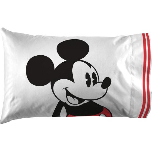  Jay Franco Disney Mickey Mouse Jersey 4 Piece Twin Bed Set Includes Reversible Comforter & Sheet Set Super Soft Fade Resistant Polyester (Official Product)