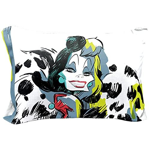  Jay Franco Disney Villains Total Chaos 1 Single Reversible Pillowcase Featuring Cruella De Vil Double Sided Kids Super Soft Bedding (Official Disney Product)