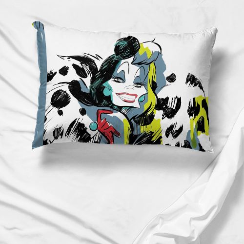  Jay Franco Disney Villains Total Chaos 1 Single Reversible Pillowcase Featuring Cruella De Vil Double Sided Kids Super Soft Bedding (Official Disney Product)