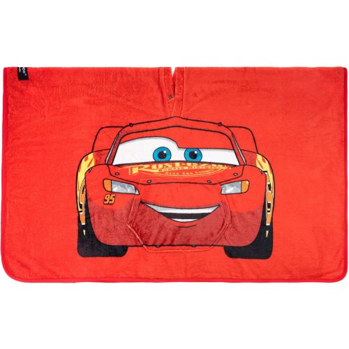  Jay Franco Disney Pixar Cars Lightning McQueen Throwbee ? 2 in 1 Wearable Kids Plush Blanket Poncho Fade Resistant Polyester, 50 x 60 Inches (Official Disney Pixar Product)