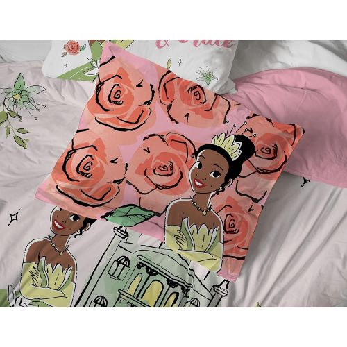  Jay Franco Disney The Princess And The Frog Beauty & Grace 7 Piece Queen Size Bed Set Includes Comforter & Sheet Set Featuring Tiana Super Soft Bedding Fade Resistant Microfiber (Official