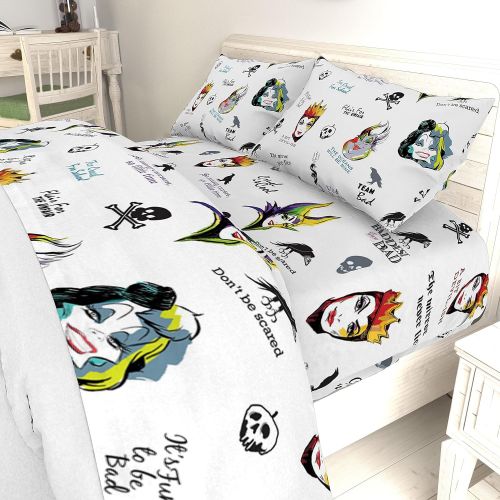  Jay Franco Disney Villains Baddest of Bad Queen Sheet Set 4 Piece Set Super Soft and Cozy Kid’s Bedding Fade Resistant Microfiber Sheets (Official Disney Product)