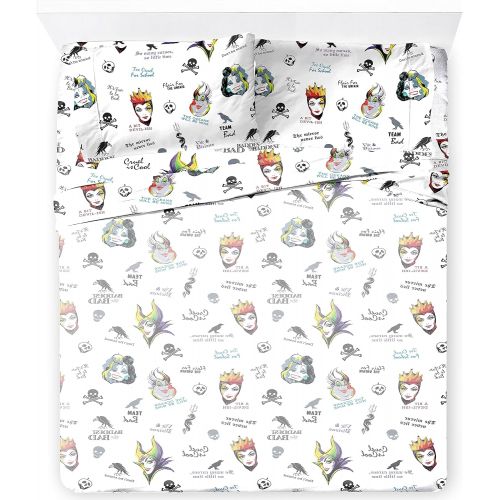  Jay Franco Disney Villains Baddest of Bad Queen Sheet Set 4 Piece Set Super Soft and Cozy Kid’s Bedding Fade Resistant Microfiber Sheets (Official Disney Product)