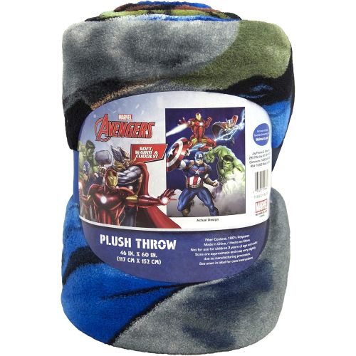  [아마존베스트]Jay Franco Marvel Avengers Blue Circle Fleece Plush Throw