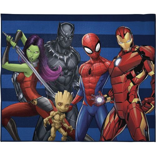  [아마존베스트]Jay Franco Marvel Avengers Odd Squad Kids Room Rug - Large Area Rug Measures 4 x 5 Feet - Featuring Spiderman, Iron Man, Black Panther, Gamora, Groot (Offical Marvel Product)
