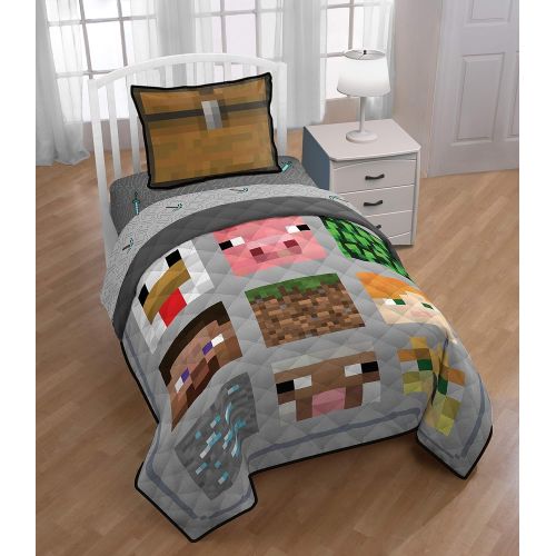  Jay Franco Minecraft Twin Quilt & Sham 2 Piece Set