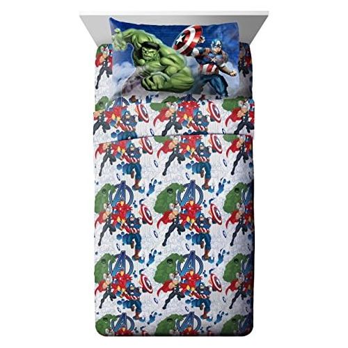  Jay Franco Marvel Avengers Blue Circle 4Piece Full Sheet Set