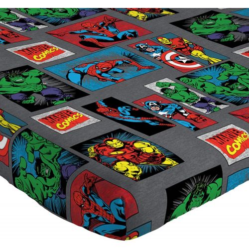  Jay Franco Marvel Superheros Microfiber 3 Piece Twin Sheet Set, Gray